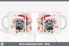 Christmas Santa Hat Mastiff Dog Mug Wrap | Sublimation Coffe Product Image 5