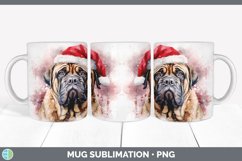 Christmas Santa Hat Mastiff Dog Mug Wrap | Sublimation Coffe Product Image 6