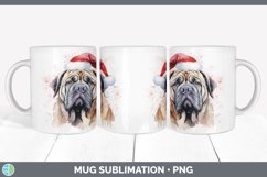 Christmas Santa Hat Mastiff Dog Mug Wrap | Sublimation Coffe Product Image 7