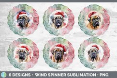 Christmas Santa Hat Mastiff Dog Wind Spinner | Sublimation S Product Image 2