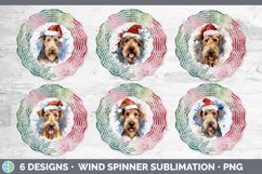 Christmas Santa Hat Airedale Terrier Dog Wind Spinner | Subl Product Image 2