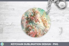 Pearl Christmas Santa Keychain Sublimation Keyring Designs Product Image 1