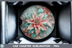 Pearl Christmas Poinsettia Car Coaster Sublimation Coaster D Product Image 1