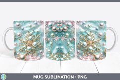 Pearl Christmas Snowflakes Mug Wrap Sublimation Coffee Cup D Product Image 1