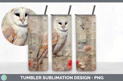 Vintage Owl Bird Tumbler | Sublimation 20 oz Skinny Tumbler Product Image 3