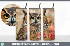 Vintage Owl Bird Tumbler | Sublimation 20 oz Skinny Tumbler Product Image 4