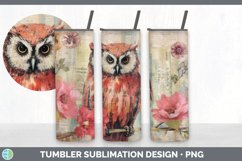 Vintage Owl Bird Tumbler | Sublimation 20 oz Skinny Tumbler Product Image 5