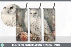 Vintage Owl Bird Tumbler | Sublimation 20 oz Skinny Tumbler Product Image 6