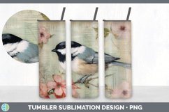 Vintage Chickadee Bird Tumbler | Sublimation 20 oz Skinny Tu Product Image 3
