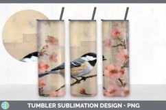 Vintage Chickadee Bird Tumbler | Sublimation 20 oz Skinny Tu Product Image 4