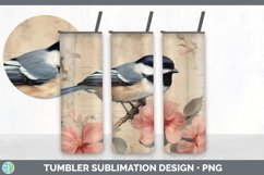Vintage Chickadee Bird Tumbler | Sublimation 20 oz Skinny Tu Product Image 5