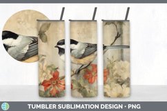 Vintage Chickadee Bird Tumbler | Sublimation 20 oz Skinny Tu Product Image 7