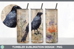 Vintage Crow Bird Tumbler | Sublimation 20 oz Skinny Tumbler Product Image 4