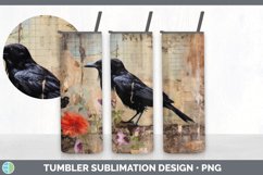 Vintage Crow Bird Tumbler | Sublimation 20 oz Skinny Tumbler Product Image 5