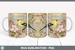 Vintage Goldfinch Bird Mug Wrap | Sublimation Coffee Cup Des Product Image 2