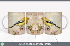 Vintage Goldfinch Bird Mug Wrap | Sublimation Coffee Cup Des Product Image 3