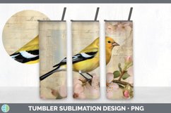 Vintage Goldfinch Bird Tumbler | Sublimation 20 oz Skinny Tu Product Image 3