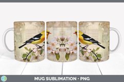 Vintage Goldfinch Bird Mug Wrap | Sublimation Coffee Cup Des Product Image 4