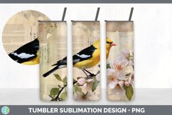 Vintage Goldfinch Bird Tumbler | Sublimation 20 oz Skinny Tu Product Image 4