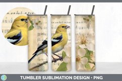 Vintage Goldfinch Bird Tumbler | Sublimation 20 oz Skinny Tu Product Image 5