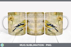 Vintage Goldfinch Bird Mug Wrap | Sublimation Coffee Cup Des Product Image 6