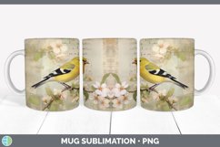 Vintage Goldfinch Bird Mug Wrap | Sublimation Coffee Cup Des Product Image 7