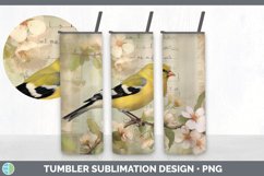 Vintage Goldfinch Bird Tumbler | Sublimation 20 oz Skinny Tu Product Image 7