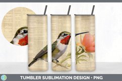 Vintage Hummingbird Bird Tumbler | Sublimation 20 oz Skinny Product Image 2