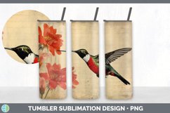 Vintage Hummingbird Bird Tumbler | Sublimation 20 oz Skinny Product Image 3