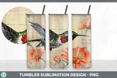 Vintage Hummingbird Bird Tumbler | Sublimation 20 oz Skinny Product Image 4