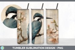 Vintage Kingfisher Bird Tumbler | Sublimation 20 oz Skinny T Product Image 2