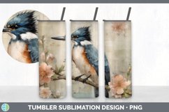 Vintage Kingfisher Bird Tumbler | Sublimation 20 oz Skinny T Product Image 3