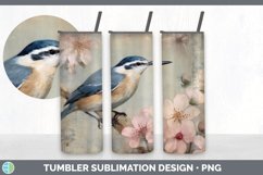 Vintage Nuthatch Bird Tumbler | Sublimation 20 oz Skinny Tum Product Image 3