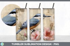 Vintage Nuthatch Bird Tumbler | Sublimation 20 oz Skinny Tum Product Image 5