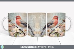 Vintage Pine Grosbeak Bird Mug Wrap | Sublimation Coffee Cup Product Image 4