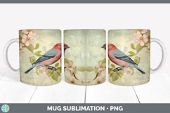 Vintage Pine Grosbeak Bird Mug Wrap | Sublimation Coffee Cup Product Image 5