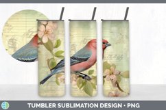 Vintage Pine Grosbeak Bird Tumbler | Sublimation 20 oz Skinn Product Image 7