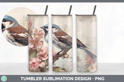 Vintage Sparrow Bird Tumbler | Sublimation 20 oz Skinny Tumb Product Image 3