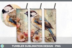Vintage Sparrow Bird Tumbler | Sublimation 20 oz Skinny Tumb Product Image 4