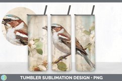Vintage Sparrow Bird Tumbler | Sublimation 20 oz Skinny Tumb Product Image 6