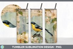 Vintage Warbler Bird Tumbler | Sublimation 20 oz Skinny Tumb Product Image 2
