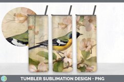 Vintage Warbler Bird Tumbler | Sublimation 20 oz Skinny Tumb Product Image 3