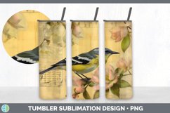 Vintage Warbler Bird Tumbler | Sublimation 20 oz Skinny Tumb Product Image 4