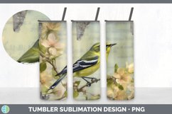 Vintage Warbler Bird Tumbler | Sublimation 20 oz Skinny Tumb Product Image 6
