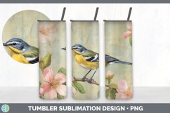 Vintage Warbler Bird Tumbler | Sublimation 20 oz Skinny Tumb Product Image 7