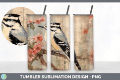 Vintage Downy Woodpecker Bird Tumbler | Sublimation 20 oz Sk Product Image 3