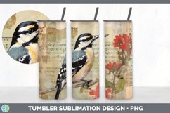 Vintage Downy Woodpecker Bird Tumbler | Sublimation 20 oz Sk Product Image 5