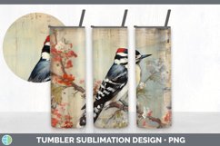 Vintage Downy Woodpecker Bird Tumbler | Sublimation 20 oz Sk Product Image 7