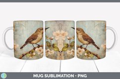 Vintage Wren Bird Mug Wrap | Sublimation Coffee Cup Designs Product Image 3