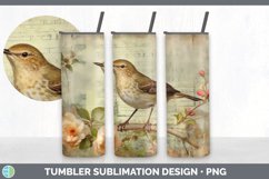 Vintage Wren Bird Tumbler | Sublimation 20 oz Skinny Tumbler Product Image 7